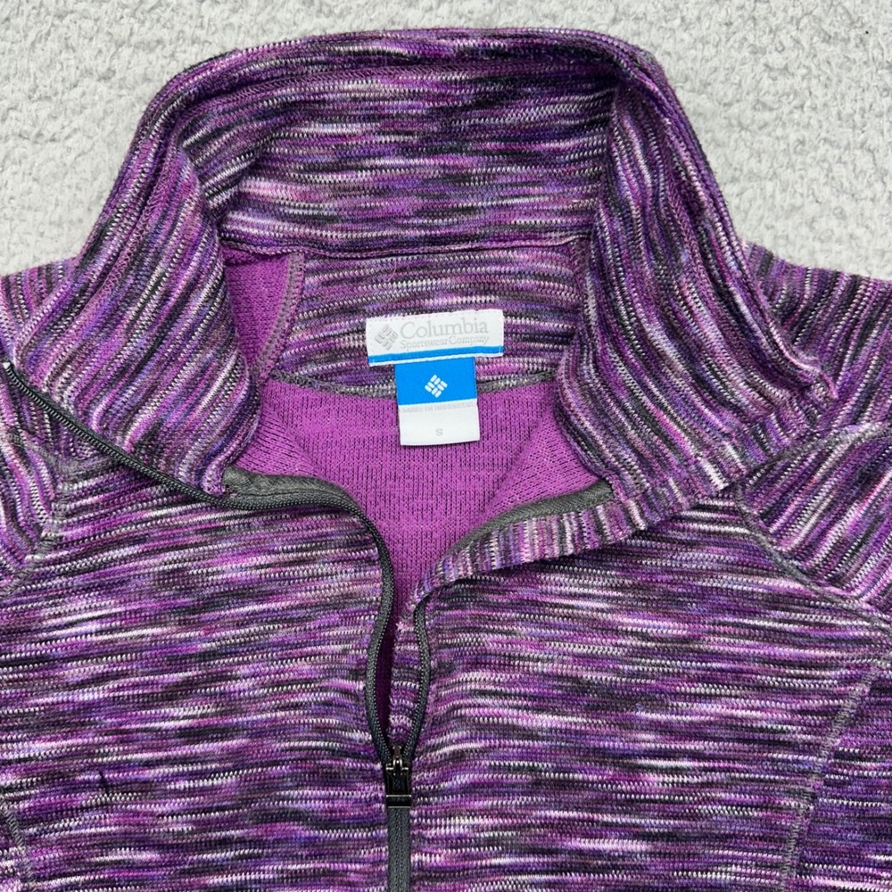Columbia Sportswear AL6109 Womens Small Purple Multicolor Full Zip Fleece Jacket - Picture 7 of 12